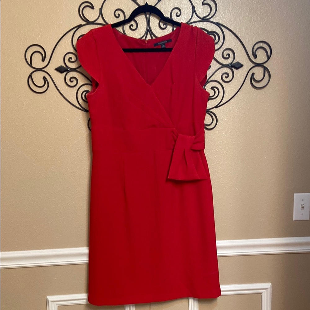 Chadwicks Red Sheath Midi Dress V-Neck Sleeveless